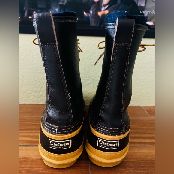 Vintage LaCrosse Brown Waterproof Fleece Lined Duck Boots Leather Upper Size: 12 main image 5